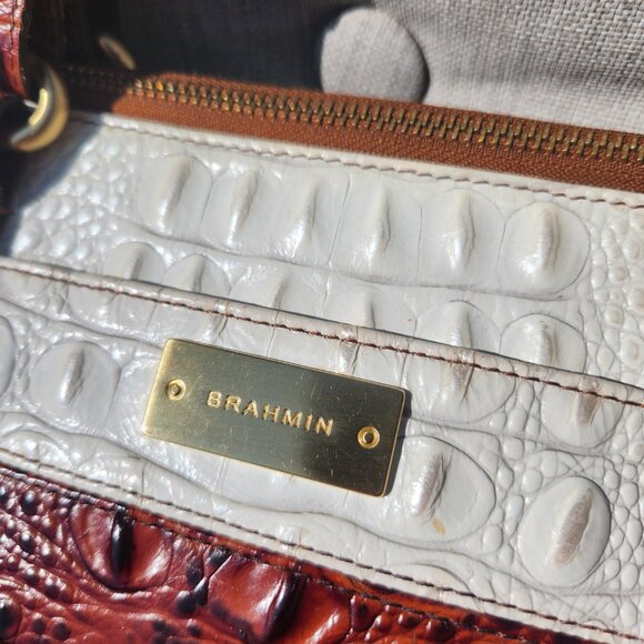 Brahmin Tri-color Asher, VGUC White, Brown, Black. - Picture 4 of 14